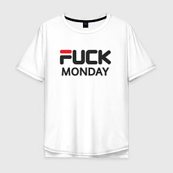 Футболка оверсайз мужская Fuck monday, anti-brand, fila, цвет: белый