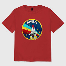 Футболка оверсайз мужская NASA - emblem - USA, цвет: красный