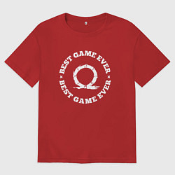 Футболка оверсайз мужская Символ God of War и круглая надпись best game ever, цвет: красный