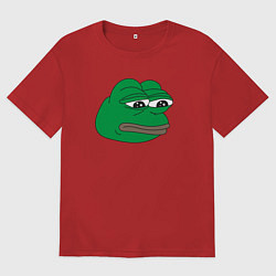 Футболка оверсайз мужская Лягушонок Пепе-Frog Pepe, цвет: красный