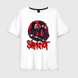 Футболка оверсайз мужская Slipknot rock, цвет: белый