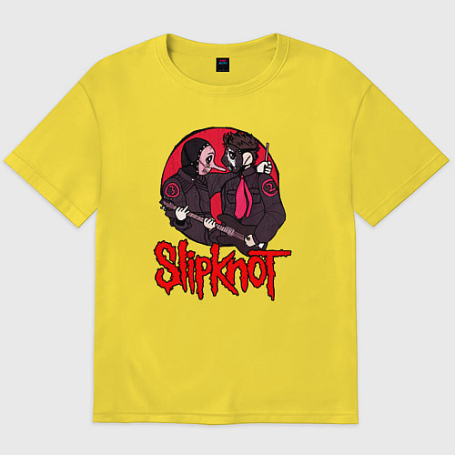 Мужская футболка оверсайз Slipknot rock / Желтый – фото 1