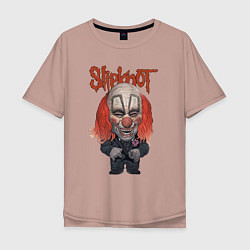 Футболка оверсайз мужская Slipknot art, цвет: пыльно-розовый