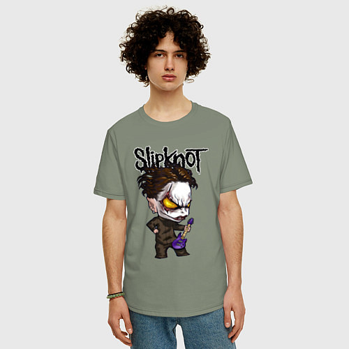 Мужская футболка оверсайз Slipknot - art / Авокадо – фото 3