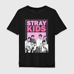 Футболка оверсайз мужская Stray Kids boy band, цвет: черный