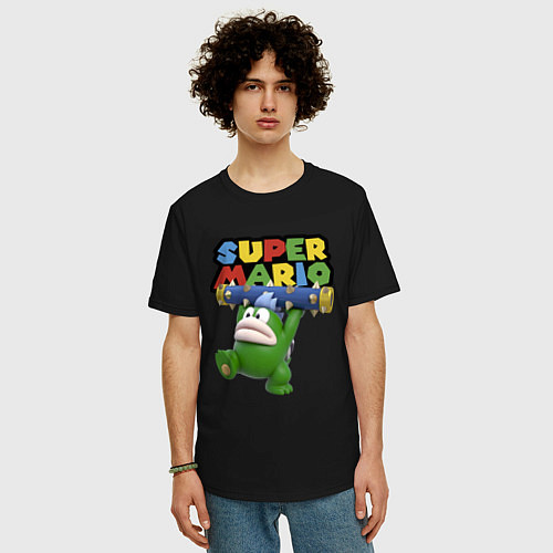 Мужская футболка оверсайз Super Mario - Spike - Character / Черный – фото 3