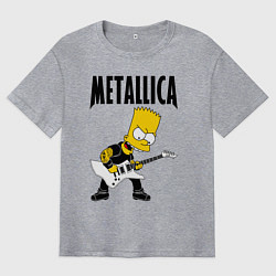 Мужская футболка оверсайз Металлика Барт Симпсон