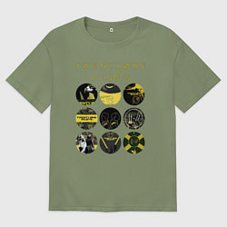 Мужская футболка оверсайз Twenty One Pilots коллаж