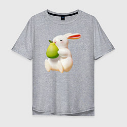 Футболка оверсайз мужская Кролик с грушей, цвет: меланж