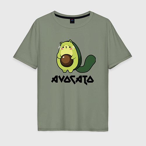 Мужская футболка оверсайз Avocado - AvoCATo - Joke / Авокадо – фото 1