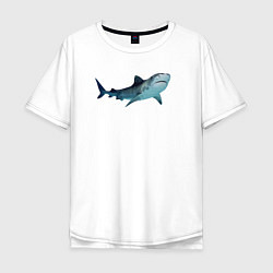 Мужская футболка оверсайз Realistic shark