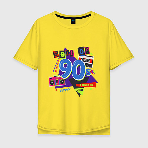 Мужская футболка оверсайз Best of 90s / Желтый – фото 1