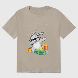 Мужская футболка оверсайз Кролик ДЭБ и новый год
