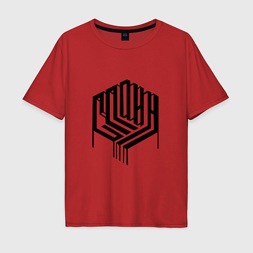 Мужская футболка оверсайз Логотип группы сплин / Красный – фото 1
