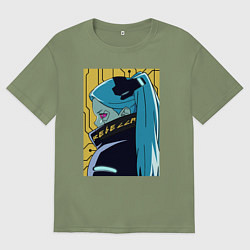 Мужская футболка оверсайз Киберпанк Ребекка