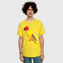 Футболка оверсайз мужская Пoпугай, цвет: желтый — фото 2