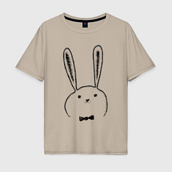 Мужская футболка оверсайз Кролик с бабочкой