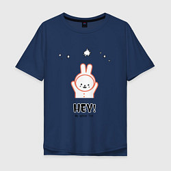 Мужская футболка оверсайз Веселый кролик и звезды
