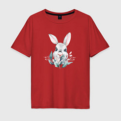 Мужская футболка оверсайз Кролик в цветах