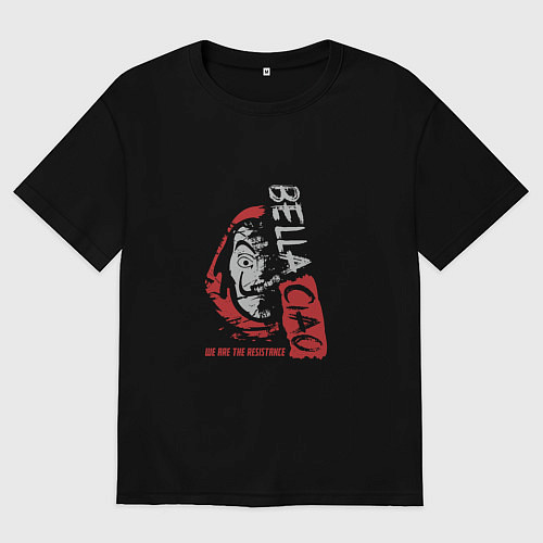 Мужская футболка оверсайз Bella ciao - сопротивление / Черный – фото 1