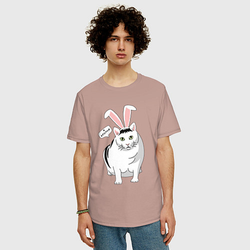 Мужская футболка оверсайз Кролик Бендер - 2023 / Пыльно-розовый – фото 3