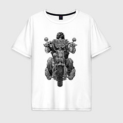 Футболка оверсайз мужская Ride biker, цвет: белый