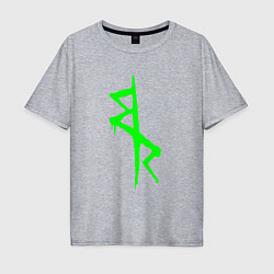 Футболка оверсайз мужская Logotype - Cyberpunk: Edgerunners, цвет: меланж