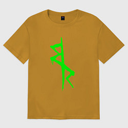 Футболка оверсайз мужская Logotype - Cyberpunk: Edgerunners, цвет: горчичный