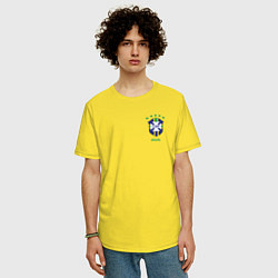 Футболка оверсайз мужская Пеле ретро форма, цвет: желтый — фото 2