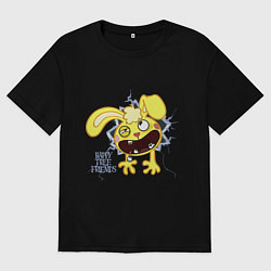 Футболка оверсайз мужская Cuddles, цвет: черный