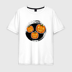 Мужская футболка оверсайз Мультяшные тыквы Хэллоуин