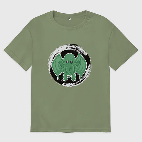 Мужская футболка оверсайз Мультяшный Ктулху / Авокадо – фото 1