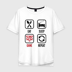 Мужская футболка оверсайз Eat - sleep - GTA - repeat