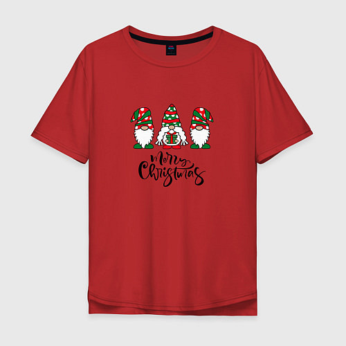Мужская футболка оверсайз Рождество и Новый год 2023 / Красный – фото 1