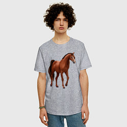 Футболка оверсайз мужская Тракененская лошадь, цвет: меланж — фото 2