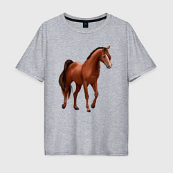 Футболка оверсайз мужская Тракененская лошадь, цвет: меланж