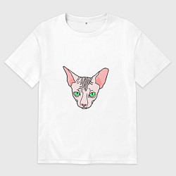 Мужская футболка оверсайз Сфинкс - кот без шерсти