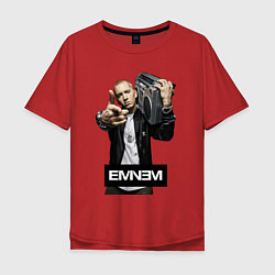 Футболка оверсайз мужская Eminem boombox, цвет: красный