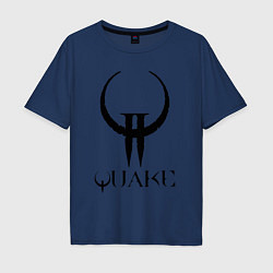 Футболка оверсайз мужская Quake II logo, цвет: тёмно-синий