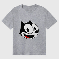 Мужская футболка оверсайз Cat Felix head