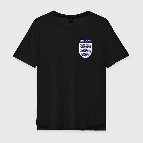 Мужская футболка оверсайз Сборная Англии логотип / Черный – фото 1