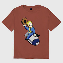 Футболка оверсайз мужская Vault boy - bomb rider, цвет: кирпичный