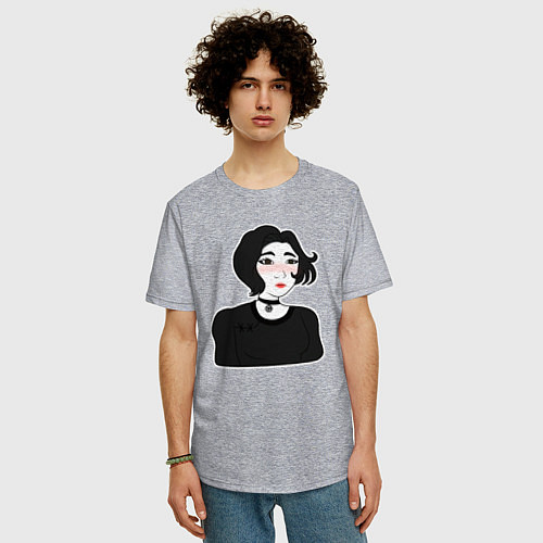 Мужская футболка оверсайз Doomer-girl / Меланж – фото 3