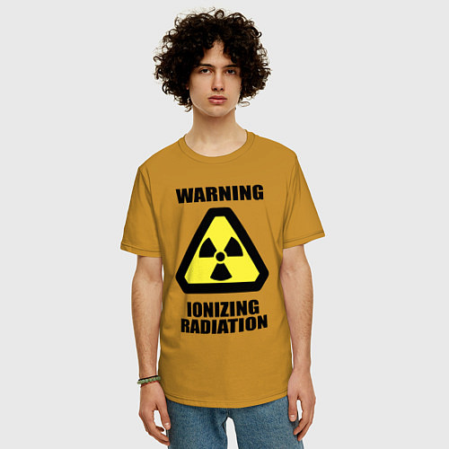 Мужская футболка оверсайз Ионизирующее радиоактивное излучение / Горчичный – фото 3