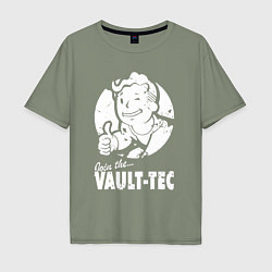 Футболка оверсайз мужская Vault boy - join the vault tec, цвет: авокадо