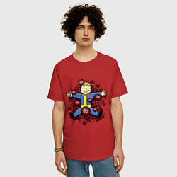Футболка оверсайз мужская Vault boy caps, цвет: красный — фото 2