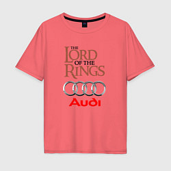 Футболка оверсайз мужская Audi - властелин колец, цвет: коралловый