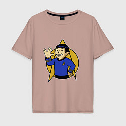 Футболка оверсайз мужская Spoke - vault boy, цвет: пыльно-розовый