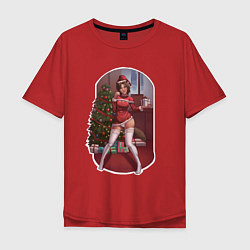 Мужская футболка оверсайз Sexy Christmas girl