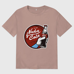 Футболка оверсайз мужская Nuka cola sticker, цвет: пыльно-розовый